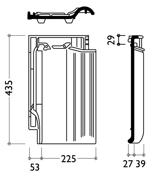 Dachówka ceramiczna Amber 12V rysunek techniczny