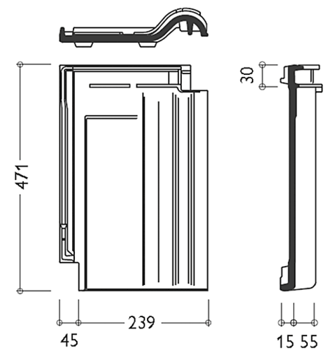 Dachówka ceramiczna braas rubin 11v rysunek techniczny