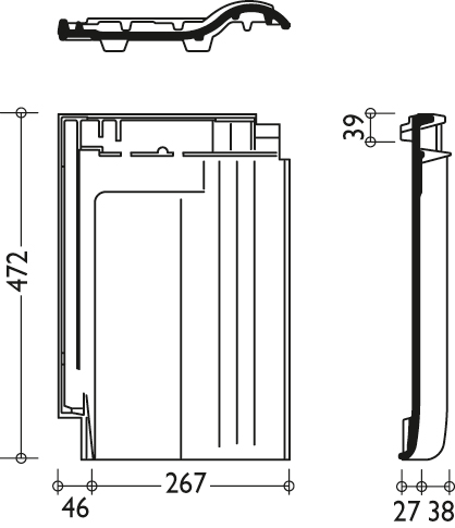 Dachówka ceramiczna braas rubin 9v rysunek techniczny