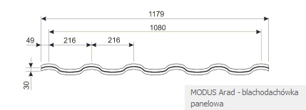 Blachodachówka Arad modus rysunek techniczny