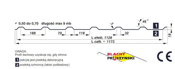 Blacha trapezowa t18 pruszyński rysunek techniczny