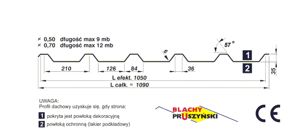 Blacha trapezowa t35 pruszyński rysunek techniczny